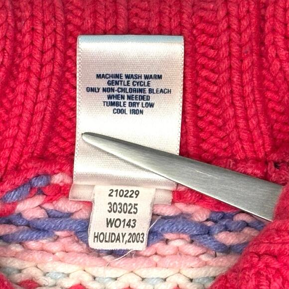 Vintage Old Navy Baby Fair Isle Cardigan Sweater Girls 18-24M | Bright Stripes - Picture 7 of 7